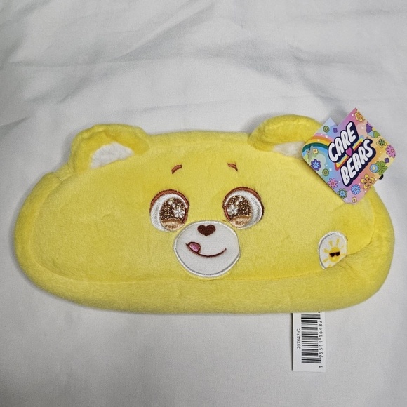 New Set 3 Care Bear Pencil Case Pink Cheer Green Good Luck Lucky Yellow Funshine - Picture 6 of 11